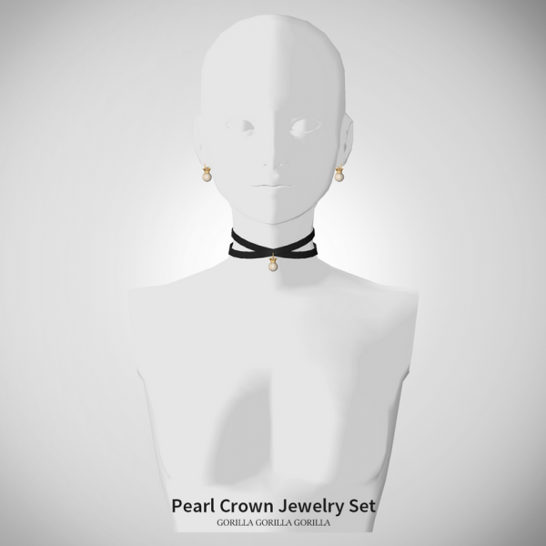 Alpha Pearl Crown Jewelry Set by simsfinds - The Sims 4 Custom Content