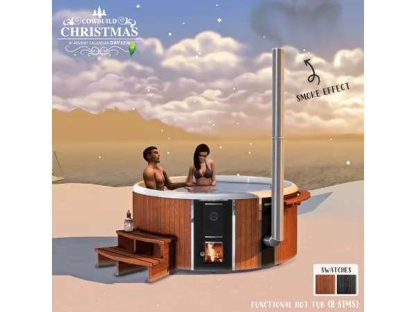 Alpha Skargards Wood burning Hot Tub by Cowbuild - The Sims 4 Custom Content