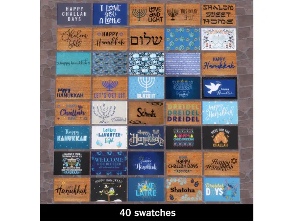 Maxis Match Hanukkah Welcome Mats - The Sims 4 Custom Content