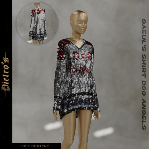 Alpha Gaeul's Shirt DG Angels by simsfinds - The Sims 4 Custom Content