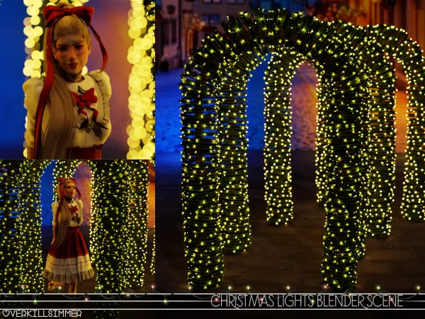 Alpha Christmas lights blender scene - The Sims 4 Custom Content