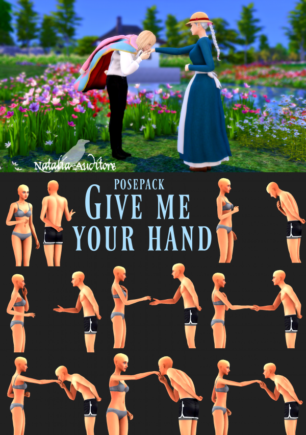 Mix Give me your hand posepack Auditore by simsfinds - The Sims 4 Custom Content
