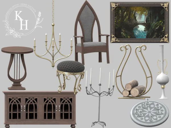 Alpha [khd] lorrania parlor set - The Sims 4 Custom Content