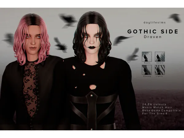 Maxis Match GOTHIC SIDE SET Draven by simsfinds - The Sims 4 Custom Content