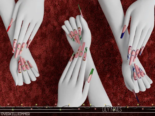 Alpha Lily nails - The Sims 4 Custom Content