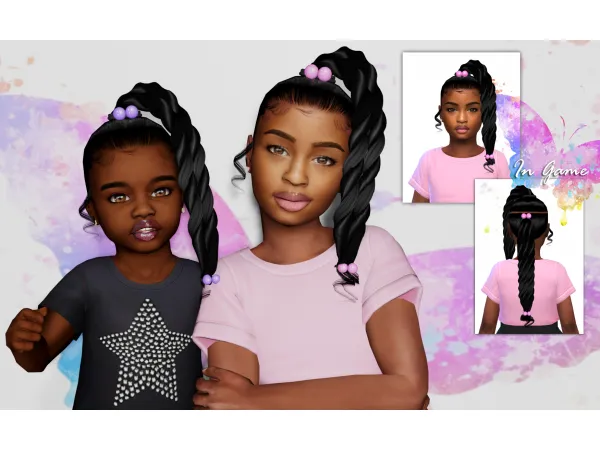 Alpha Layla Twist for Child and Toddler by XxBlacksims - The Sims 4 Custom Content