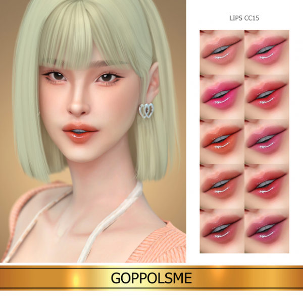 Alpha Lips CC15 GOLD by simsfinds - The Sims 4 Custom Content