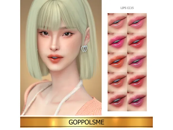 Alpha Lips CC15 GOLD by GPME - The Sims 4 Custom Content
