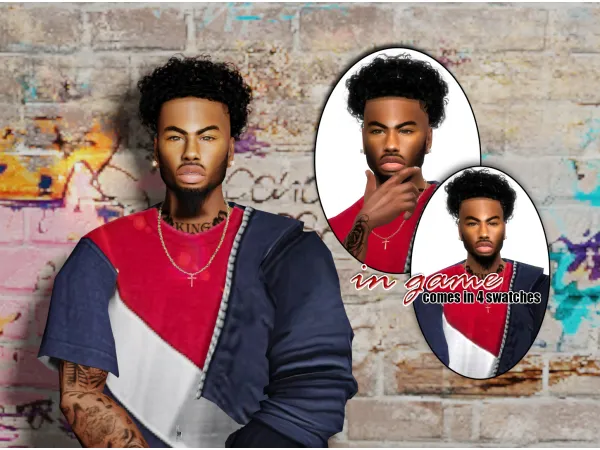Alpha Curly High Top For All Ages by XxBlacksims - The Sims 4 Custom Content