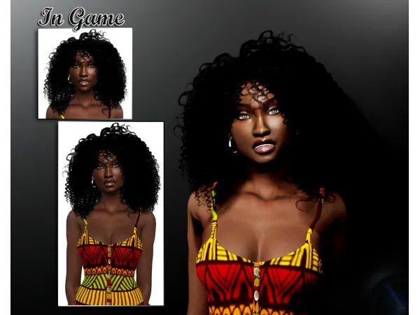 Alpha Ciara Curls by XxBlacksims - The Sims 4 Custom Content