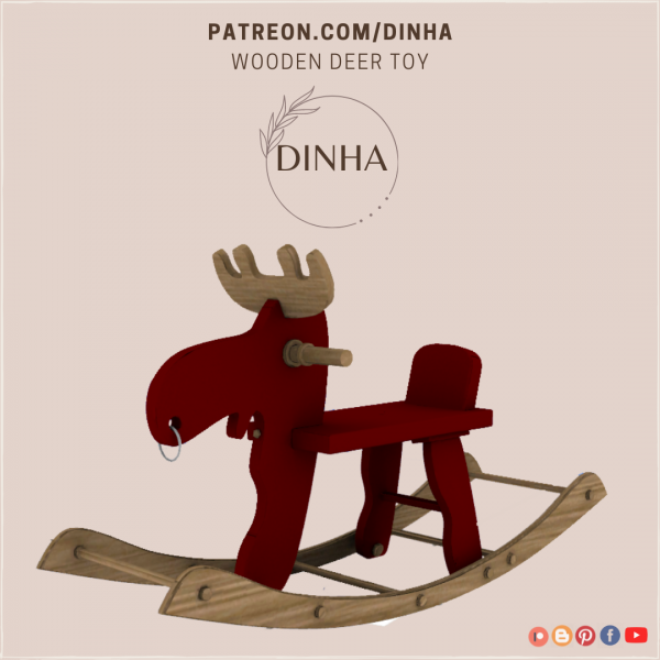 Alpha Wooden Deer Toy by dinhagamer - The Sims 4 Custom Content