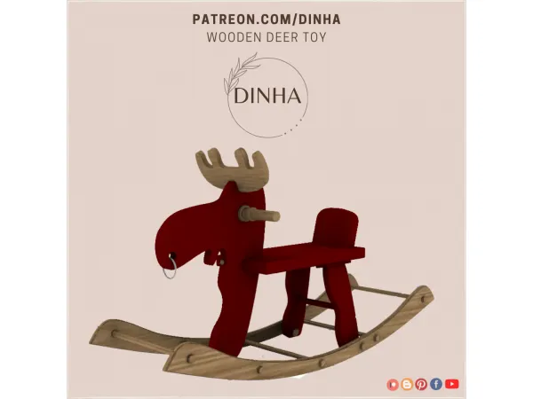 Alpha Wooden Deer Toy - The Sims 4 Custom Content