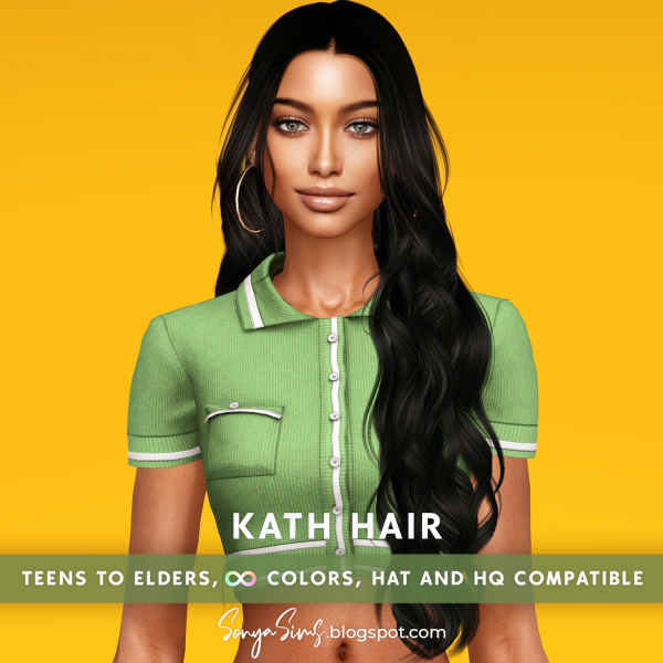 Alpha kath hair NOW FREE by simsfinds - The Sims 4 Custom Content