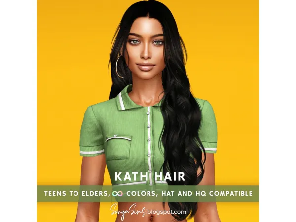 Alpha kath hair NOW FREE by SonyaSims - The Sims 4 Custom Content