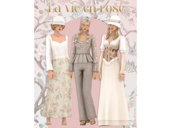 Maxis Match La vie en rose (5 items) by HuiEn - The Sims 4 Custom Content