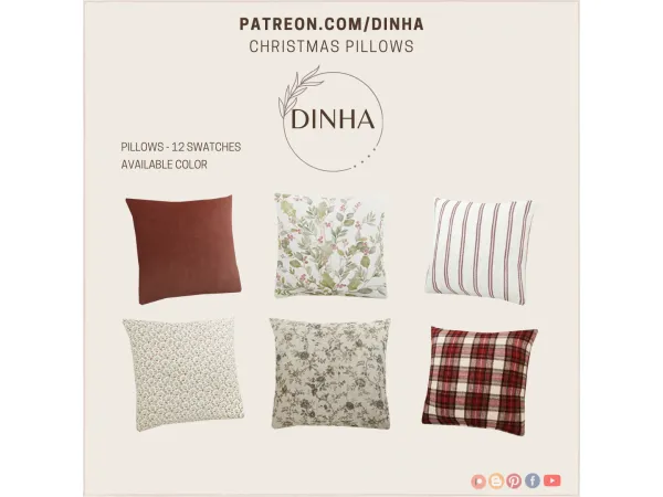 Mix Christmas Pillows GIFT - The Sims 4 Custom Content