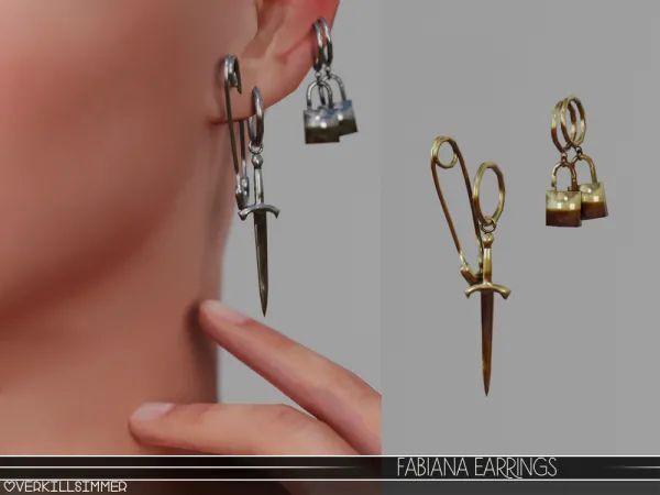 Alpha Fabiana earrings - The Sims 4 Custom Content