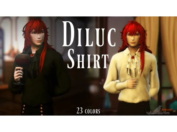 Maxis Match Diluc Shirt Auditore by Natalia - The Sims 4 Custom Content