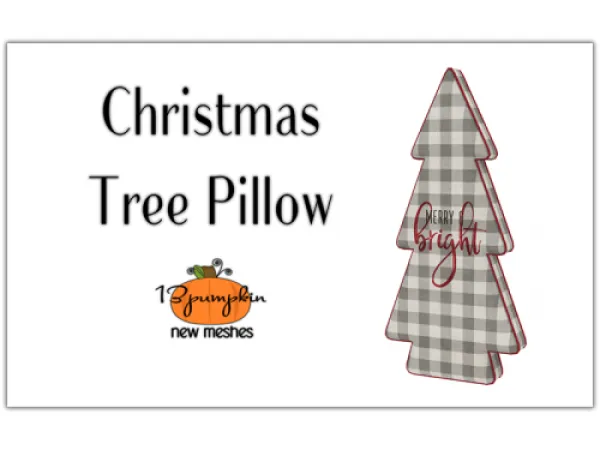 Mix Christmas Tree Pillow Christmas Tree Wall Hanger - The Sims 4 Custom Content