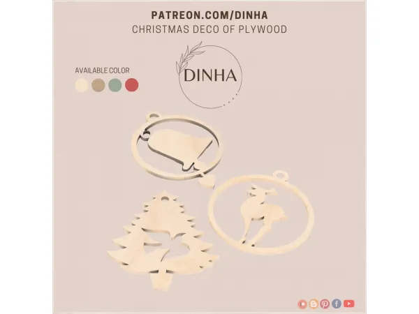Alpha Christmas Deco of Plywood - The Sims 4 Custom Content