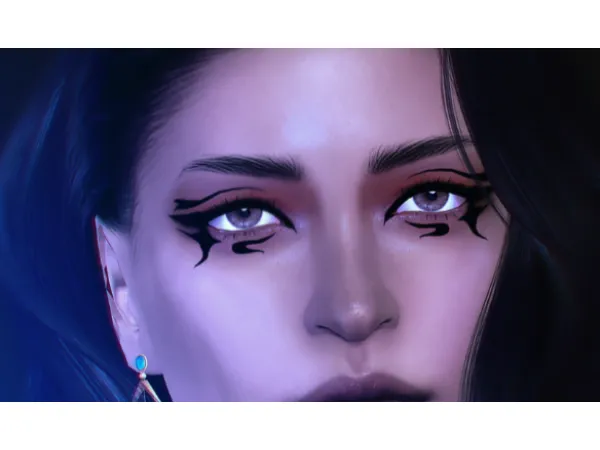 Mix Elven tattoo eyeliner by moriel - The Sims 4 Custom Content