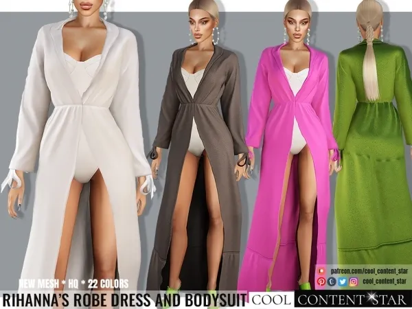 Alpha Rihanna'S Robe Dress cool_content_star - The Sims 4 Custom Content