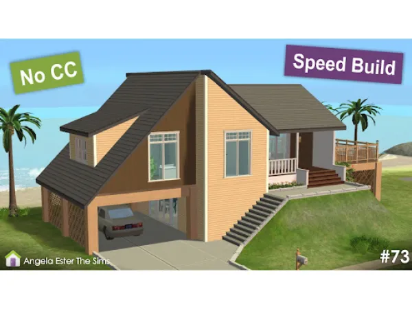 Family Home on Beach Lot in No by angelaesterthesims - The Sims 2 Custom Content