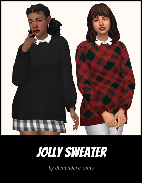 Alpha Jolly Sweater by simsfinds - The Sims 4 Custom Content