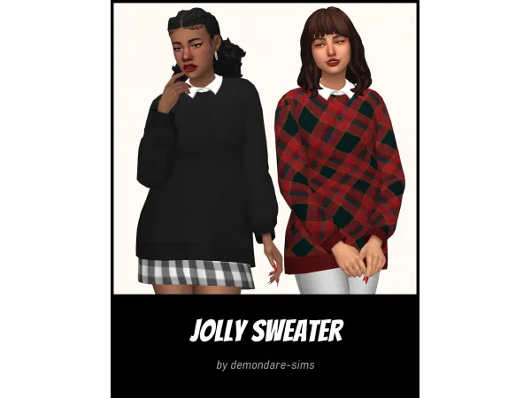 Alpha Jolly Sweater by demondare - The Sims 4 Custom Content