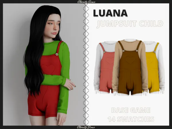 Alpha Luana Jumpsuit Child by clarity-sims - The Sims 4 Custom Content