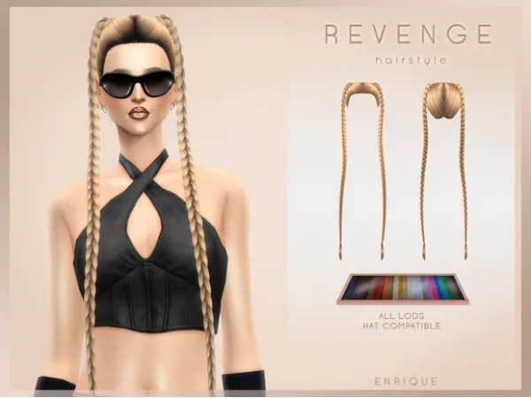 Maxis Match Revenge Hairstyle by [EnriqueS4] - The Sims 4 Custom Content