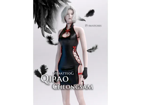Alpha Lace up QipaoCheongsam by mmatteog0808 - The Sims 4 Custom Content