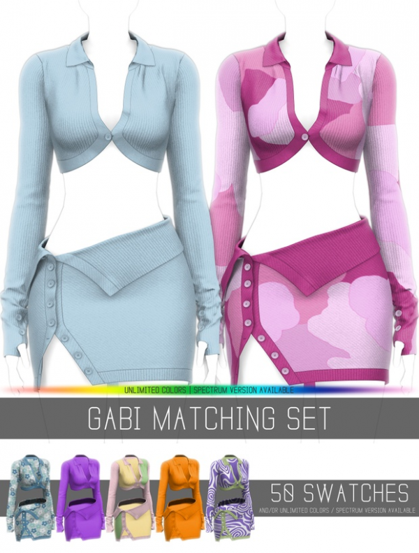 Alpha GABI MATCHING SET by simsfinds - The Sims 4 Custom Content