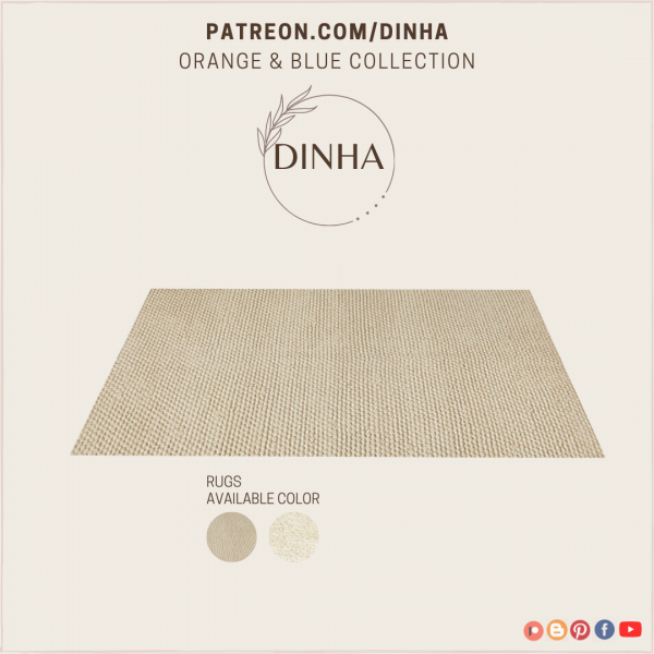 Alpha Orange Blue Collection RUGS by dinhagamer - The Sims 4 Custom Content