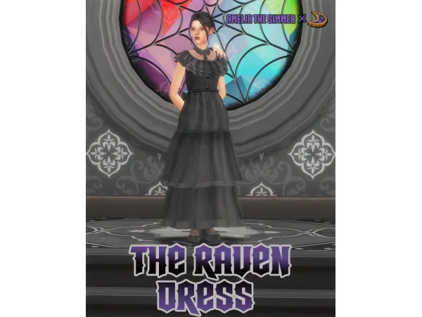 Maxis Match THE RAVEN DRESS by AmeliaTheSimmer - The Sims 4 Custom Content