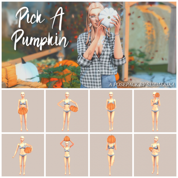 Maxis Match Pick A Pumpkin Fall Inspired Posepack by simsfinds - The Sims 4 Custom Content