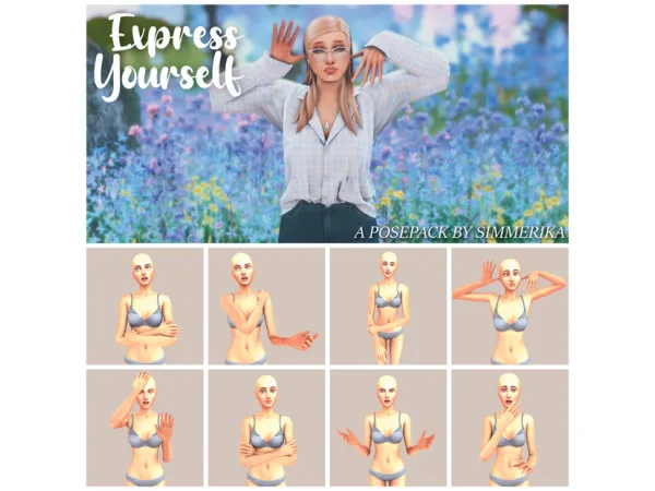Maxis Match Express Yourself Emotions Posepack by simmerika - The Sims 4 Custom Content