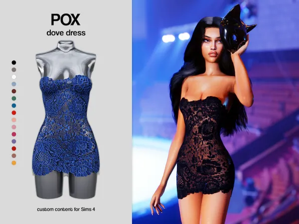 Alpha POX Dove Dress - The Sims 4 Custom Content