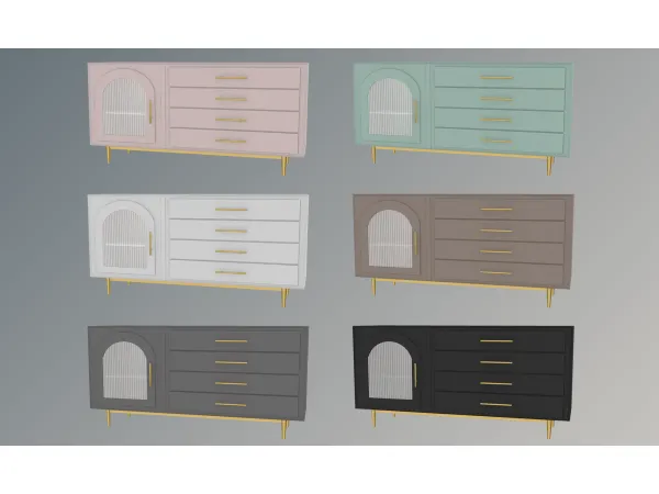 Alpha Mid Century Sideboard [DOWNLOAD] by CMDesigns - The Sims 4 Custom Content