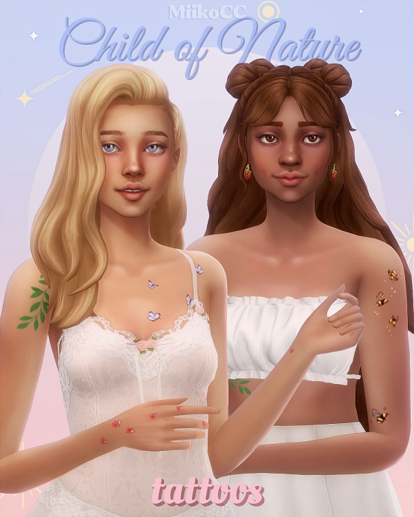 Mix Child of Nature Tattoos by simsfinds - The Sims 4 Custom Content