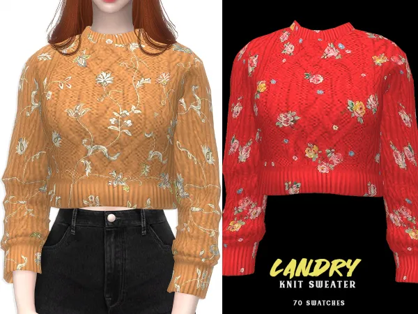 Alpha Landry Knit Sweater - The Sims 4 Custom Content