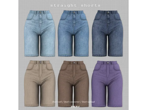 straight shorts by euno sims