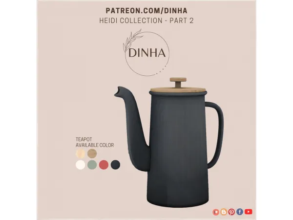 Mix Heidi Collection Part 2 TEAPOT - The Sims 4 Custom Content