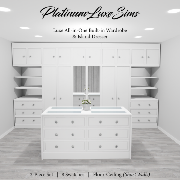 Alpha Luxe all in one Built in Wardrobe Island Dresser by simsfinds - The Sims 4 Custom Content