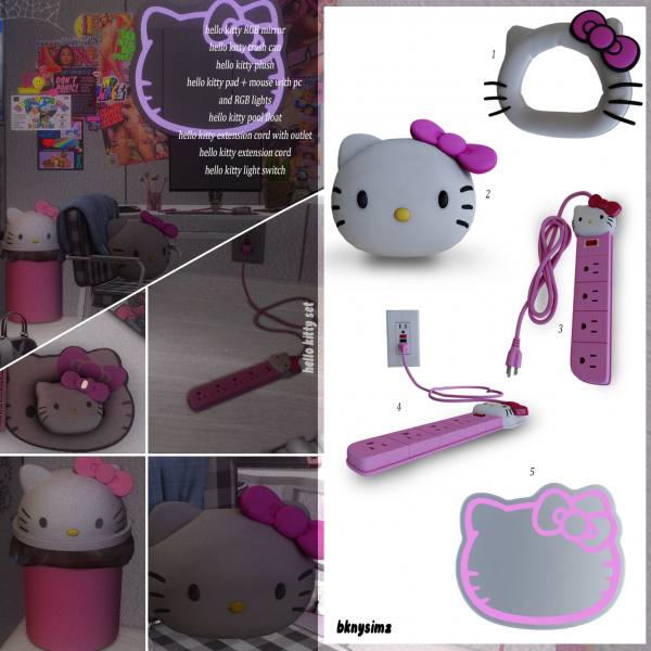 Mix ( ) bknysimz hello kitty set by simsfinds - The Sims 4 Custom Content