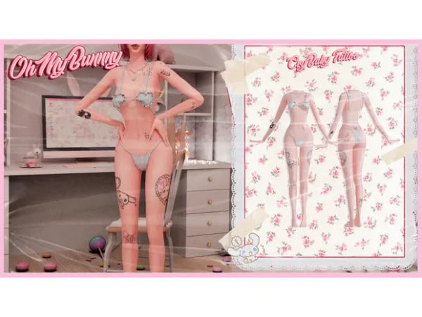 Mix FREE CRYBABY TATTOOS - The Sims 4 Custom Content