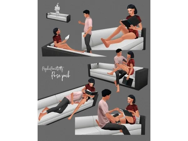 Mix POSES COUPLE 5 by psychicpeanutkitty - The Sims 4 Custom Content