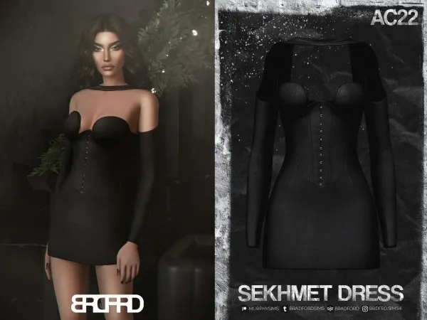 Alpha SEKHMET DRESS [AC22 DAY 23] - The Sims 4 Custom Content