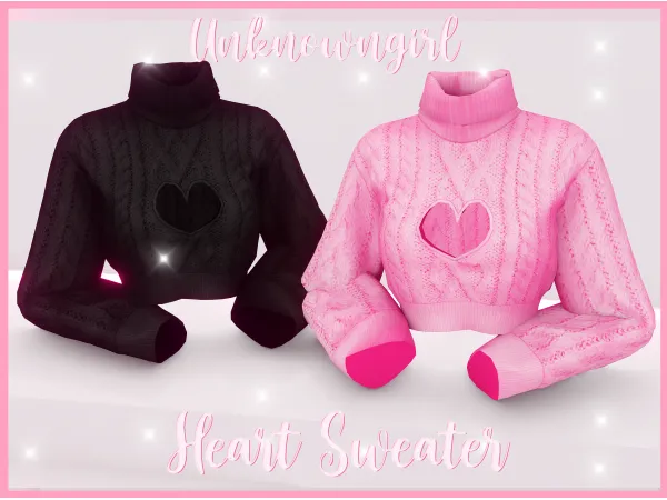 Alpha ﾟHeart sweaterﾟ by Unknown66irl - The Sims 4 Custom Content