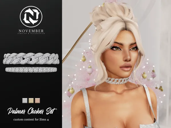 Alpha November Palmer Choker Set - The Sims 4 Custom Content